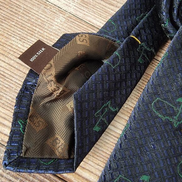 Masters Robert Talbott RARE 100% Silk Tie Blue Green W-3.25" L-59" NWT - Picture 4 of 7